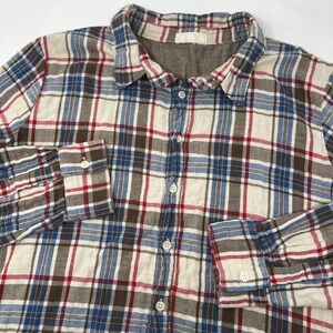 CP Shades Plaid Double Cotton Flannel Button Down Shirt Women's Size XL